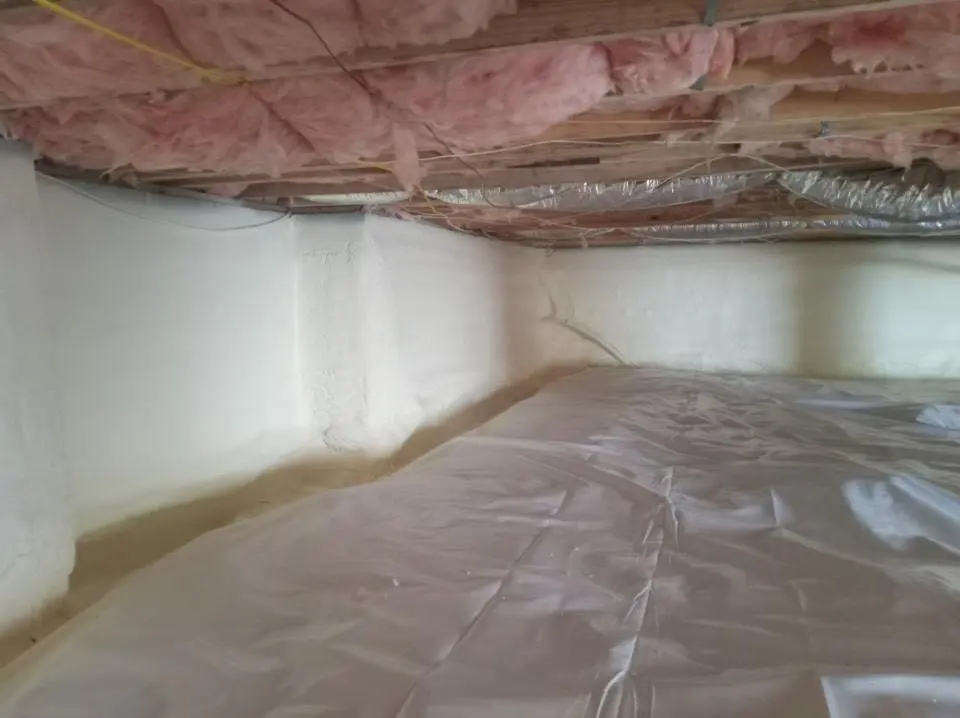 Crawl space encapsulation with closed-cell spray foam for Spray Foam Roofing in Columbus